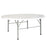 Round White Granite Bi-Fold Plastic Table with Carrying Handle - 6-Foot