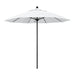 California Umbrella 9' Pole Push Lift SUNBRELLA With Black Aluminum Pole - White Fabric