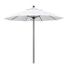 California Umbrella 9' Pole Push Lift SUNBRELLA With Bronze Aluminum Pole - White Fabric