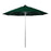 California Umbrella 9' Pole Push Lift SUNBRELLA With Silver Anodized Aluminum Pole - Hunter Green Fabric