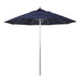 California Umbrella 9' Pole Push Lift SUNBRELLA With Silver Anodized Aluminum Pole - Navy Fabric