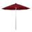 California Umbrella 9' Pole Push Lift SUNBRELLA With Silver Anodized Aluminum Pole - Red Fabric