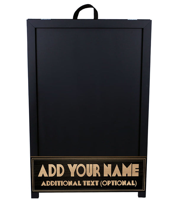 "ADD YOUR NAME" A-Frame Sidewalk Chalkboard Sign – Double Sided - Black Matte Finish