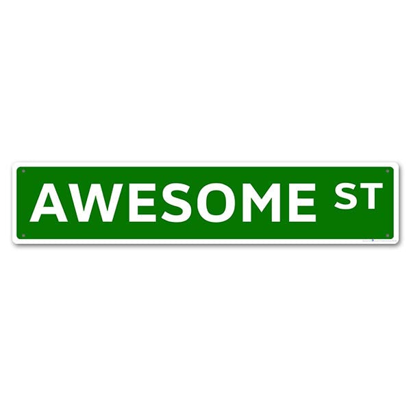 "Awesome St" Kolorcoat Metal Bar Sign