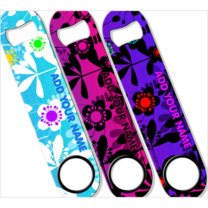 ADD YOUR NAME SPEED Bottle Opener – Abstract Flowers