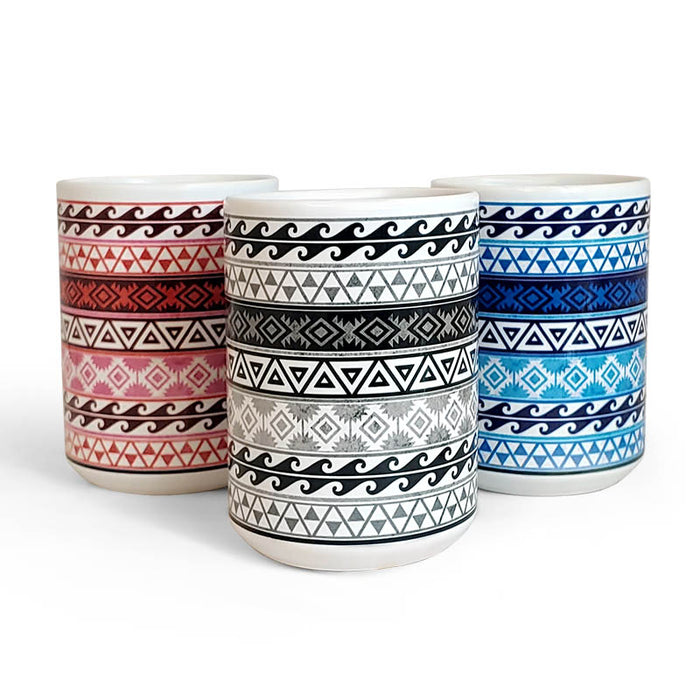 Aztec Pattern Ceramic Mugs - Color Variants - 15 oz