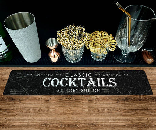 Premium Bar Mat for Home Bar: Elegant Bar Mats for Countertop with White Border - Essential Bar Accessories for The Home Bar Set, Perfect Bartender
