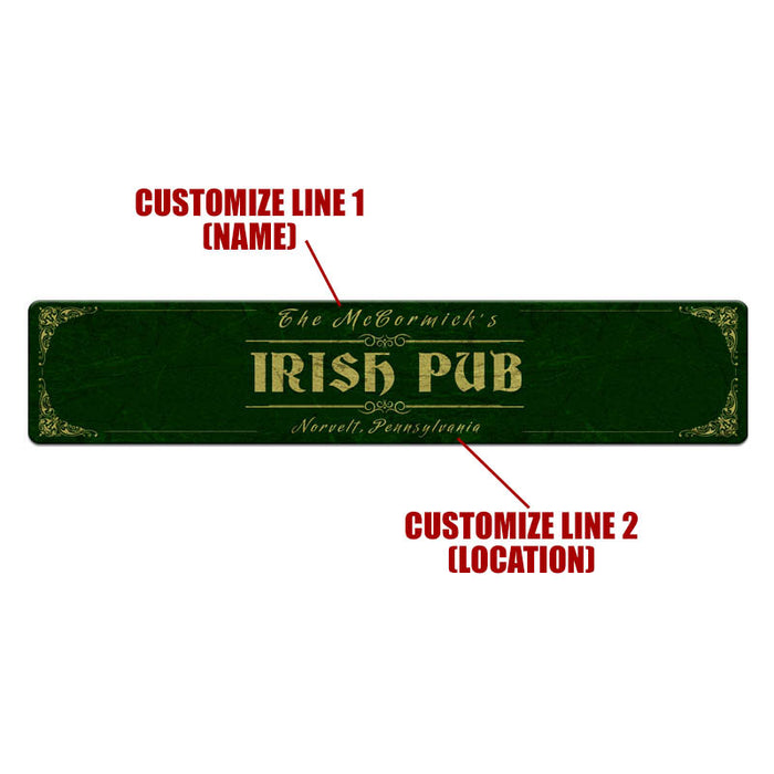 Custom Printed Bar Mat - Irish Pub - 20" x 4"