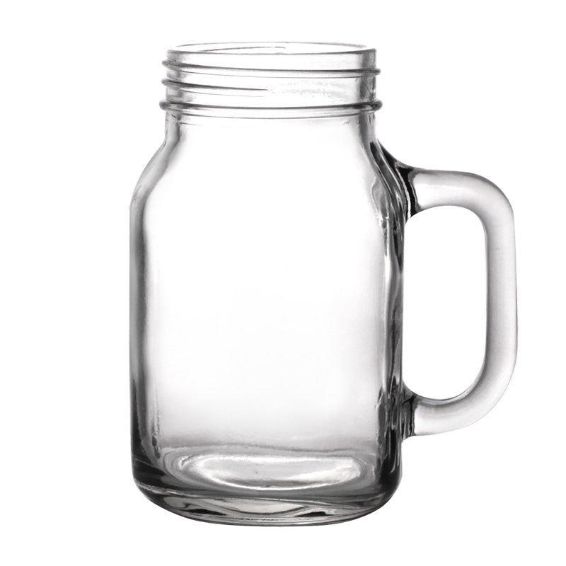 BarConic Mason Jar Mug Glass - 12 Ounce - Case of 12 Mason Jar Mug - Case of 12