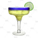 BarConic® Glassware - Blue Rim Margarita Glass - 14 oz