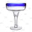 BarConic® Glassware - Blue Rim Margarita Glass - 14 oz