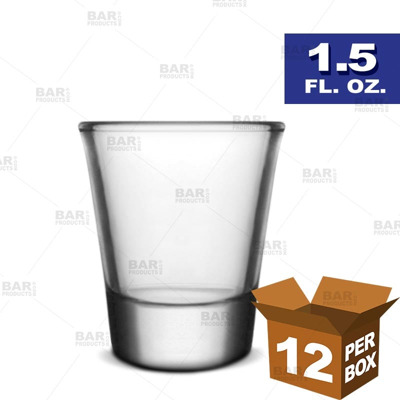 BarConic® Clear Thick Base Shot Glass - 1.5 oz [Box of 12]