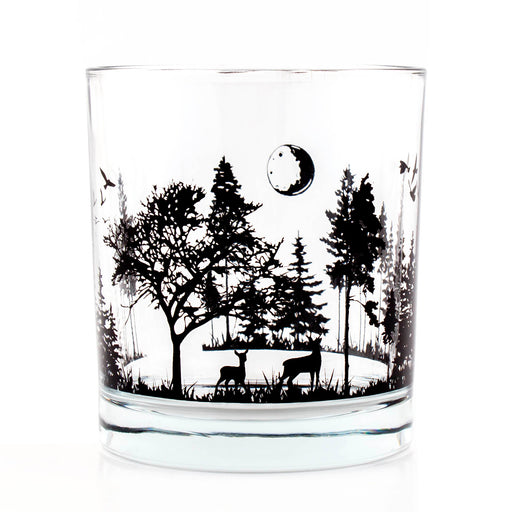 BarConic® Glassware - Old Fashion Glass - Forest Scene - 10 ounce