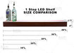 BarConic&reg; LED Liquor Bottle Display Shelf - 1 Step - Mahogany - Several Lengths