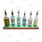 BarConic® LED Liquor Bottle Display Shelf - Low Profile - 1 Step - Wild Cherry - Several Lengths