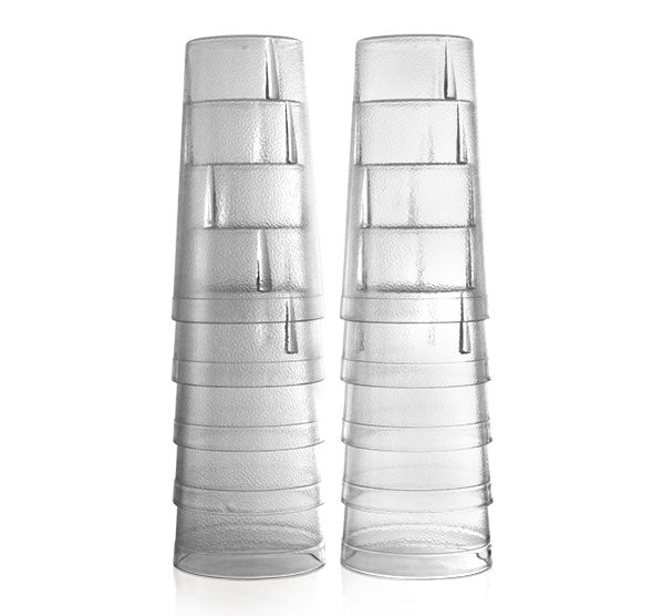 BarConic® Clear Stackable Pebbled Tumblers - Bar Products — Bar Products