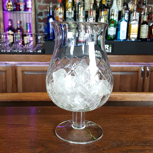 Stemmed Diamond Pattern Mixing Glass - with ice