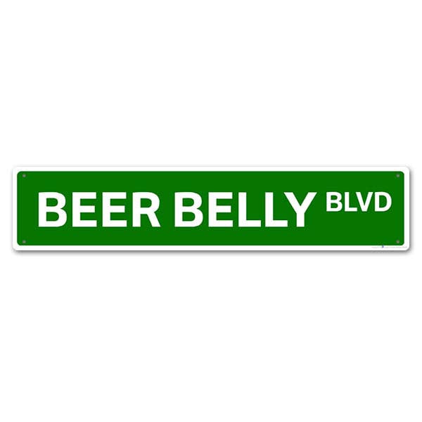 "Beer Belly BLVD" Kolorcoat Metal Bar Sign