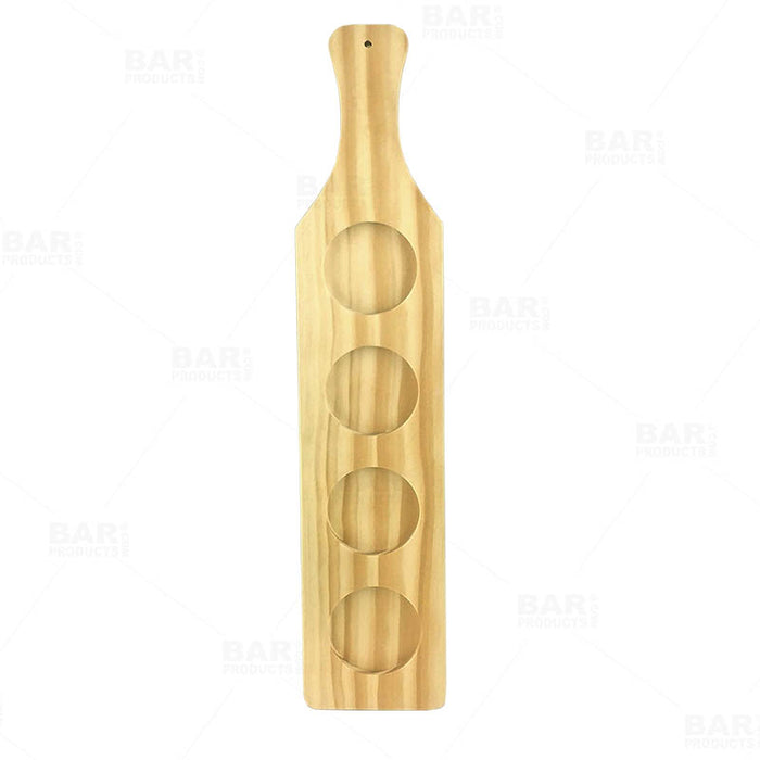 BarConic® Wooden Beer Sampler Paddle - 4 Glass Slots