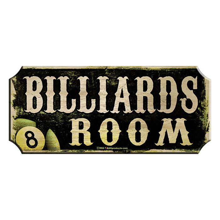 Wood Plaque Kolorcoat™ Bar Sign - Billiards Room
