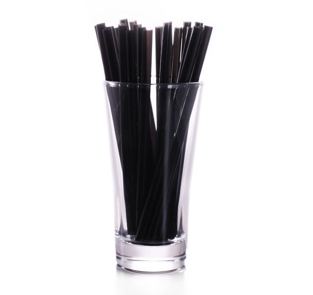 8" Black Straws (500 ct)