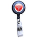 Black - Medical Heart Symbol Translucent Plastic Badge Reel