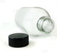 Boston Round Craft Bartending Bottle w/ Black Lid - Clear 4oz