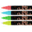 4 Piece Broad Point Chalk Marker Set (Fluorescent Red, Blue, Green & Yellow)