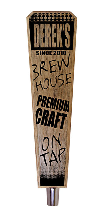 Oak Wood Beer Tap Handles - Flared Shape - Brew House - 10 inch