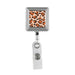 Brown Leopard Printed - Chrome square badge reel