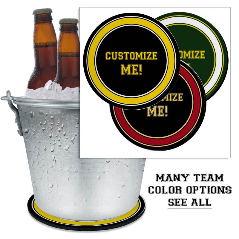 CUSTOMIZABLE - Beer Bucket Coasters - Sports Teams (Several Team Color ...