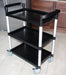 3 Tier Bus Cart- Black Plastic