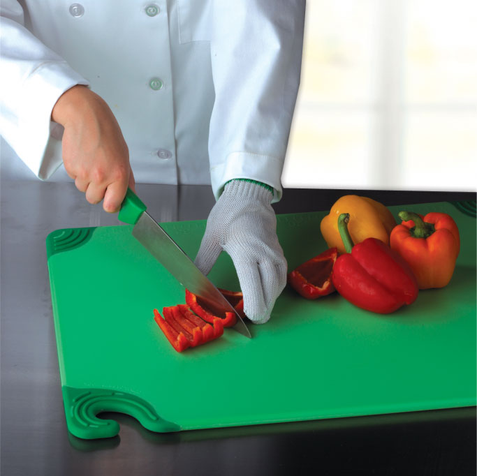 San Jamar Saf-T-Grip® 12 x 9 x 3/8 Red Cutting Board with
