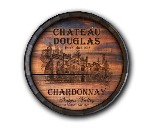 Custom Wood Barrel Top Sign – Chateau Design