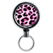 Mirrored Chrome Retractable Reel - Pink Cheetah