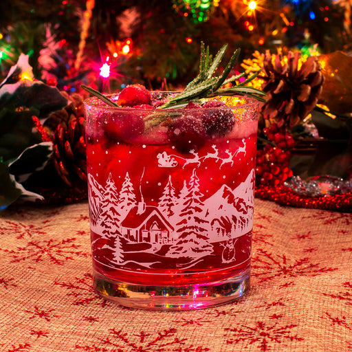 BarConic® Glassware - Christmas Cabin - Old Fashion Glass - 10 ounce
