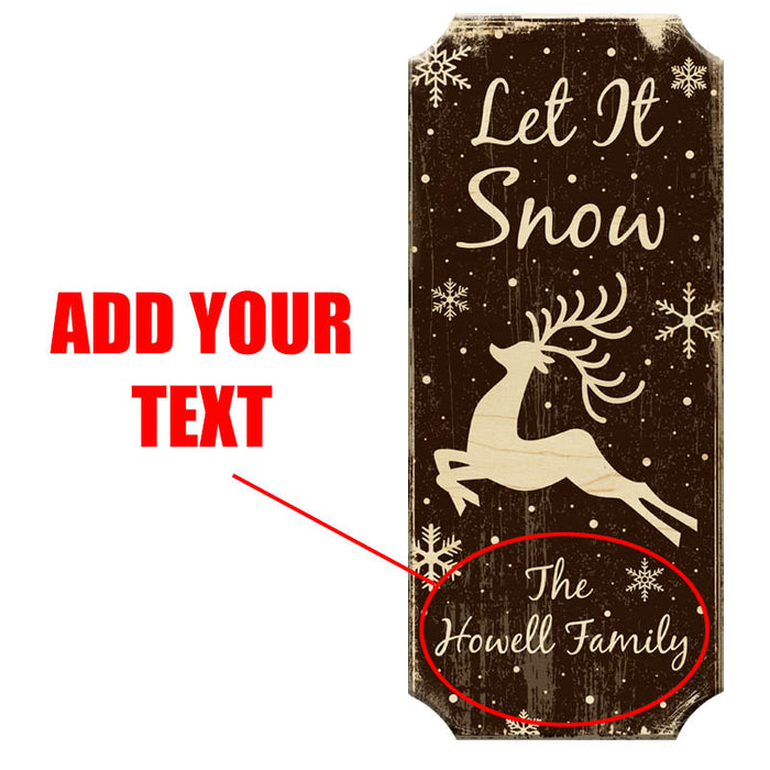CUSTOMIZABLE Wood Christmas Sign - Let It Snow - Color Options
