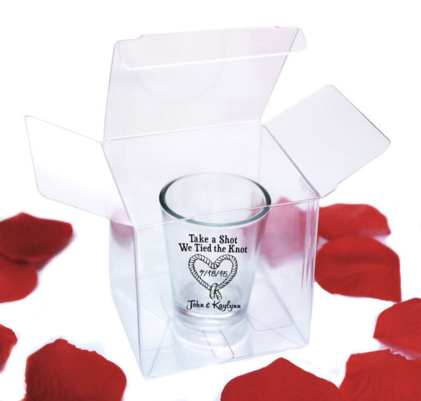 Clear Shot Glass Gift Boxes - 50 Pack 