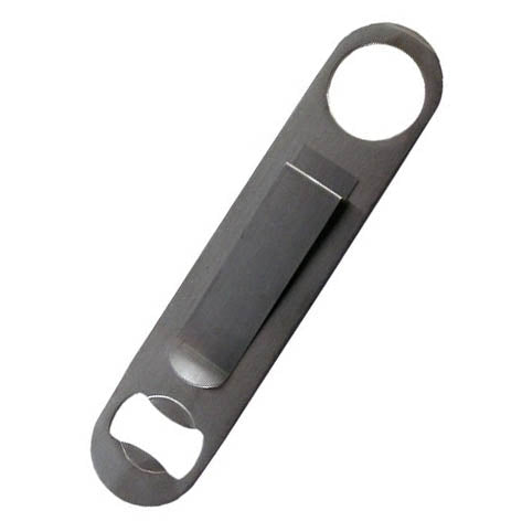 Speed Bottle Opener / Bar Key - Stainless Steel Clip-on