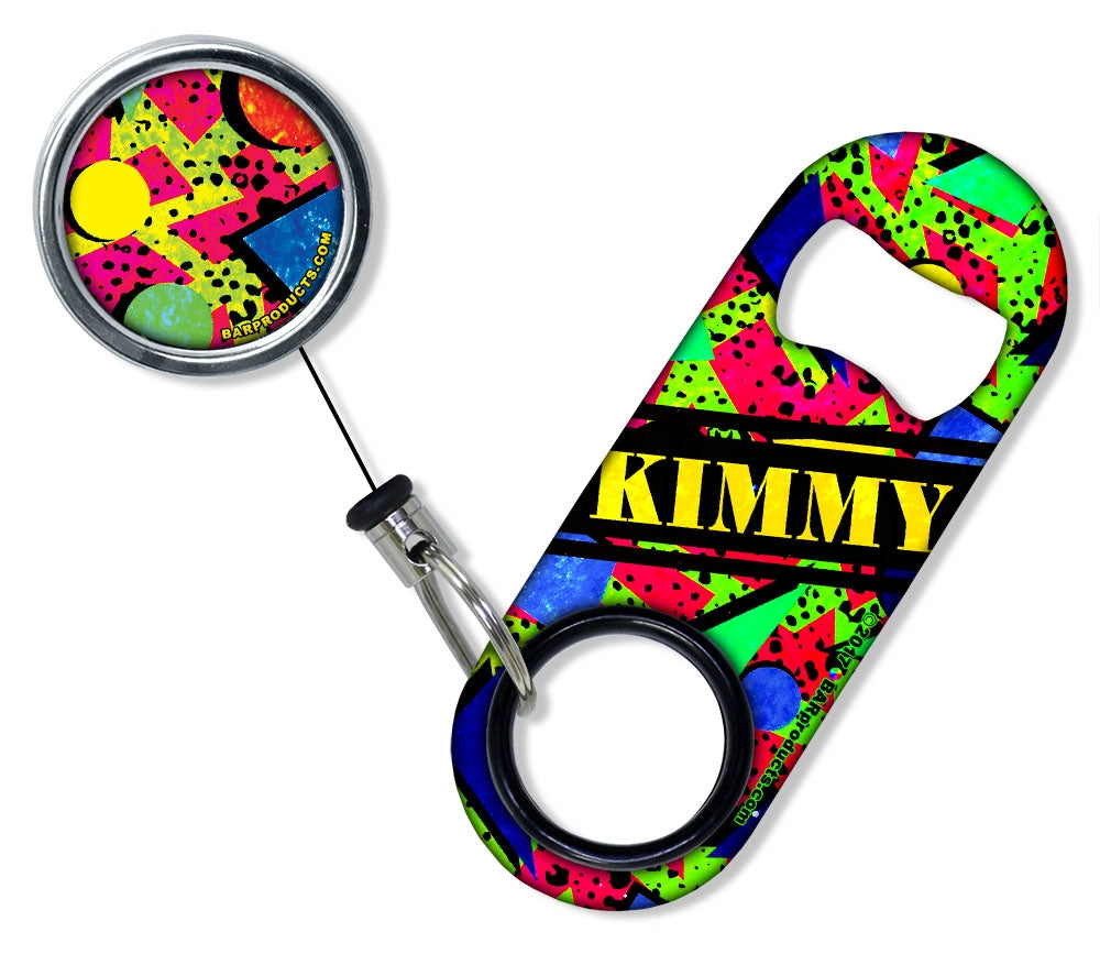 CUSTOMIZABLE Mini Bottle Opener with Retractable Reel - Colorful Elements
