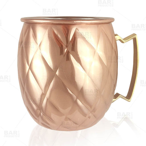 Copper Plated Diamond Moscow Mule Mug - 18oz