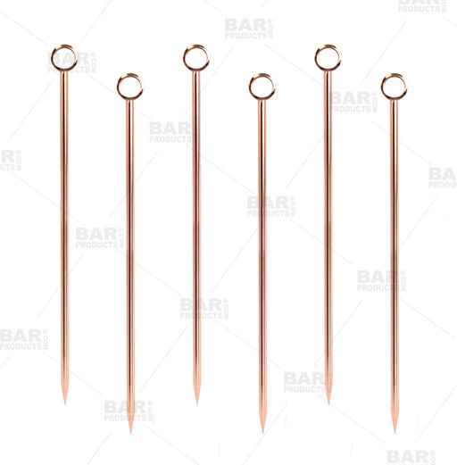 Copper Plated Cocktail Picks - Pack of 6 