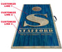 CUSTOMIZABLE Cornhole Game Boards - BLUE WOOD PLANKS - 22" x 44"