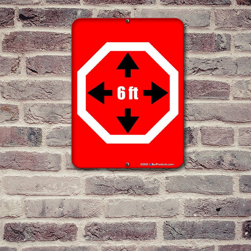 Metal Sign Kolorcoat™ - 6 Feet Apart - 9X12