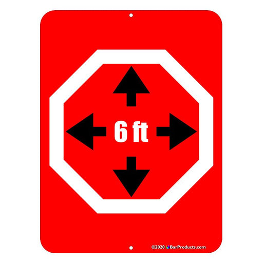 Metal Sign Kolorcoat™ - 6 Feet Apart - 9X12