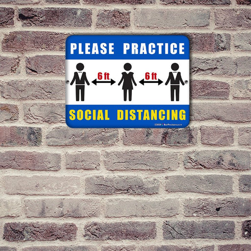 Metal Sign Kolorcoat™ - Social Distancing - 9X12
