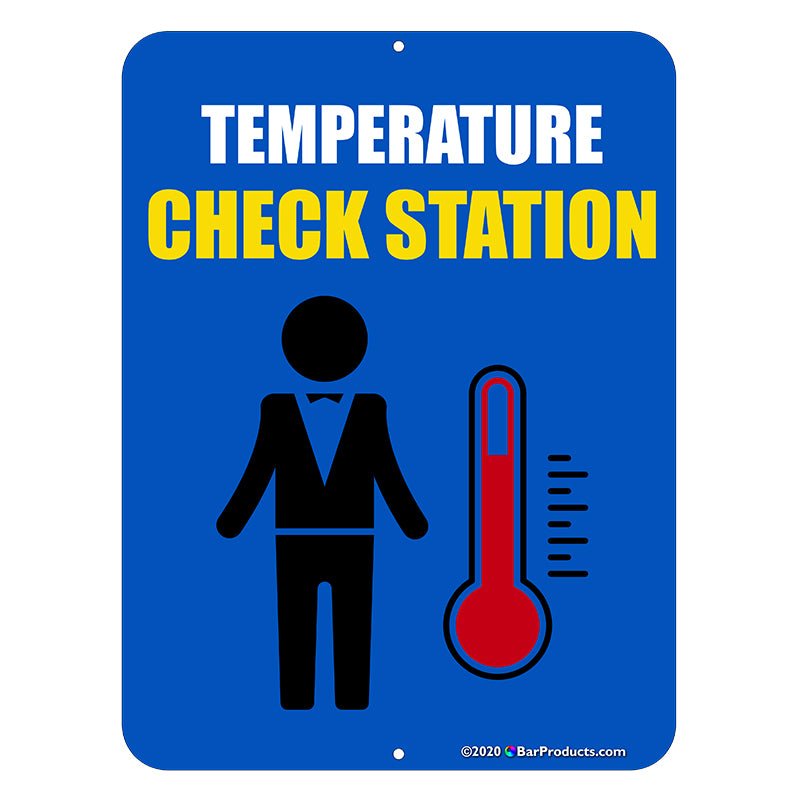 Metal Sign Kolorcoat™ - Temperature Check Station - 9X12 - Bar Products ...