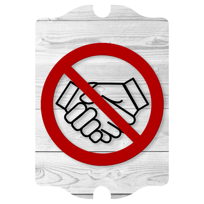 Wooden Tavern Sign - No Hand Shaking