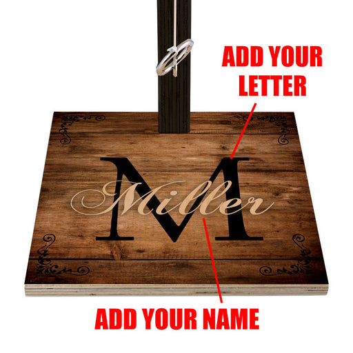CUSTOMIZABLE Large Tabletop Ring Toss Game - Customize 2 Lines Name Letter