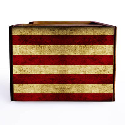Wooden Bar Caddy - Rustic American Flag